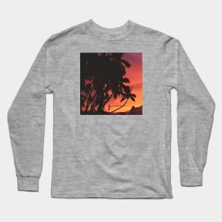 Palm Springs Sunset Digital Painting Long Sleeve T-Shirt